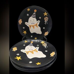 Eli + Ana set of 4 Halloween Ghost salad Plates